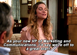 GIF of Alexis Rose from Schitt's Creek, saying "we're off to a great start"